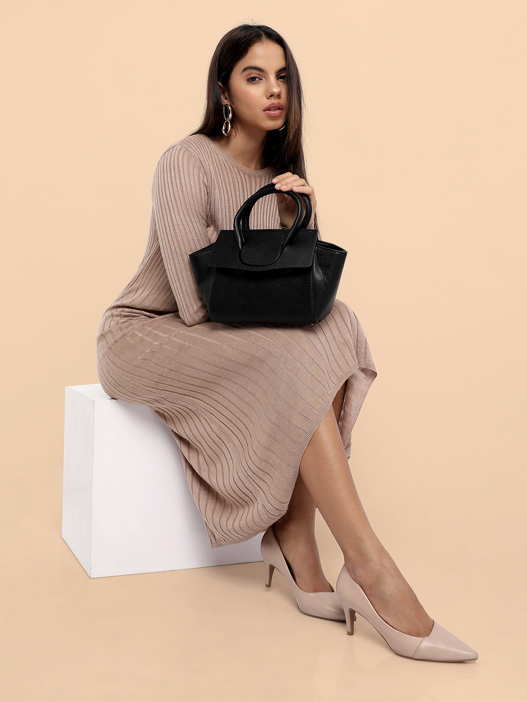 Over The Flap Mini Handbag - Black