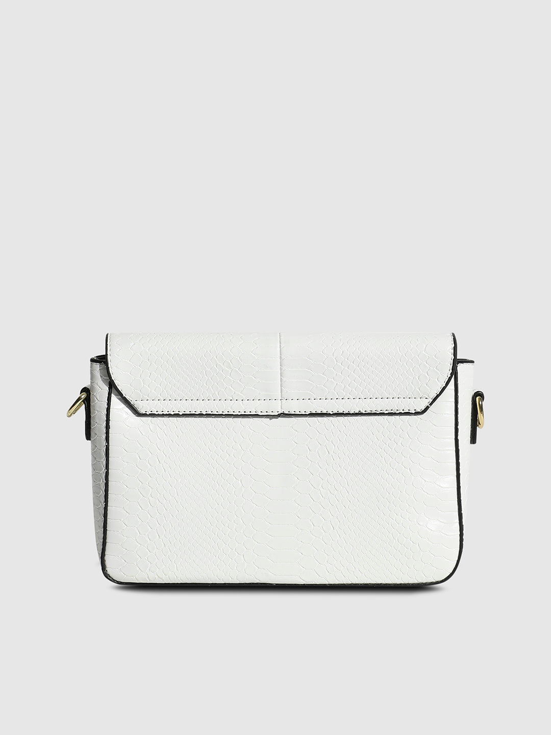 Hinge Flap Sling Bag - White