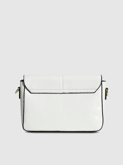 Hinge Flap Sling Bag - White