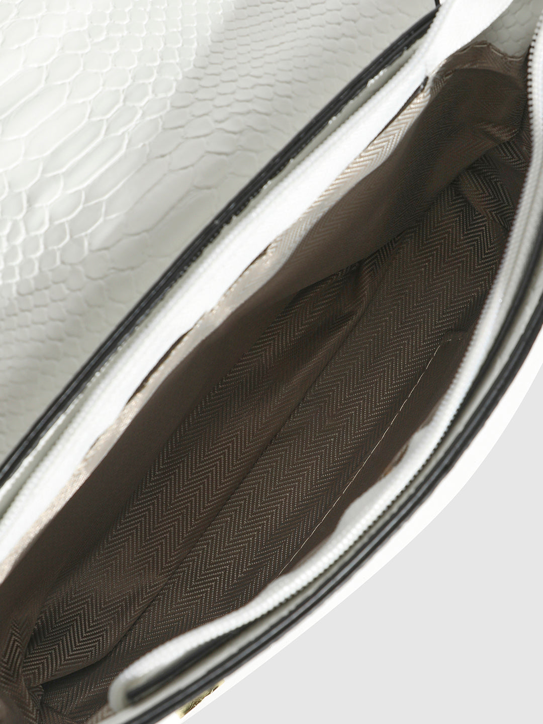 Hinge Flap Sling Bag - White