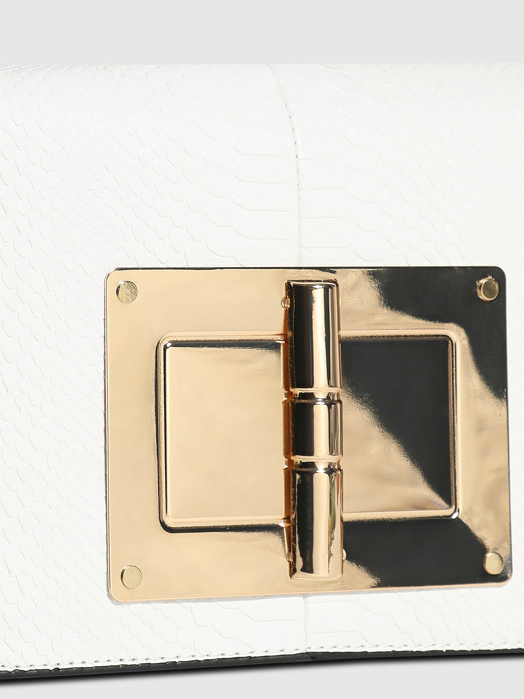 Hinge Flap Sling Bag - White