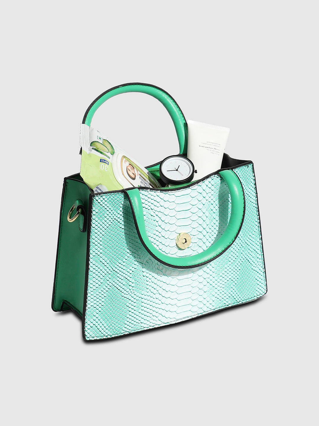 Ombre Scale Handbag - Green