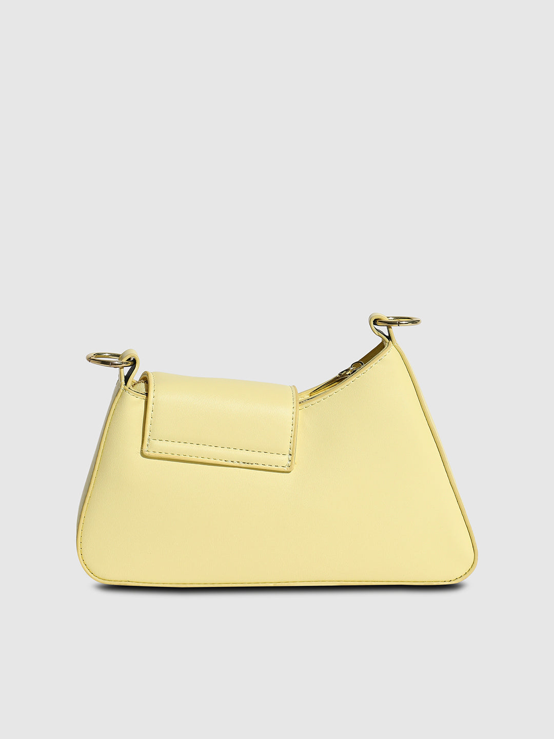 Asymmetrical Flap Handbag - Light Yellow
