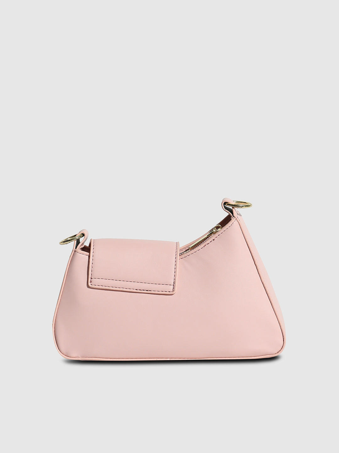 Asymmetrical Flap Handbag - Baby Pink