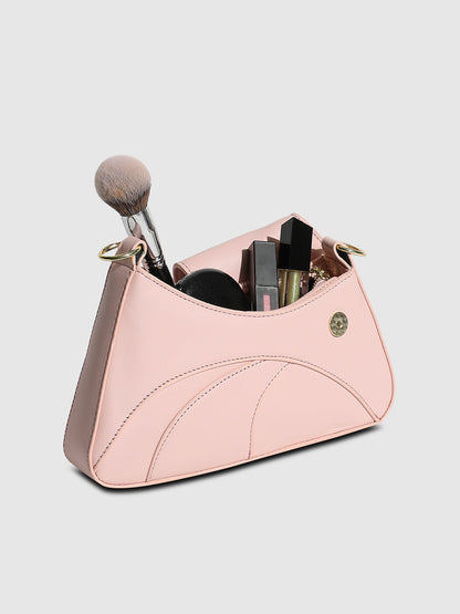 Asymmetrical Flap Handbag - Baby Pink