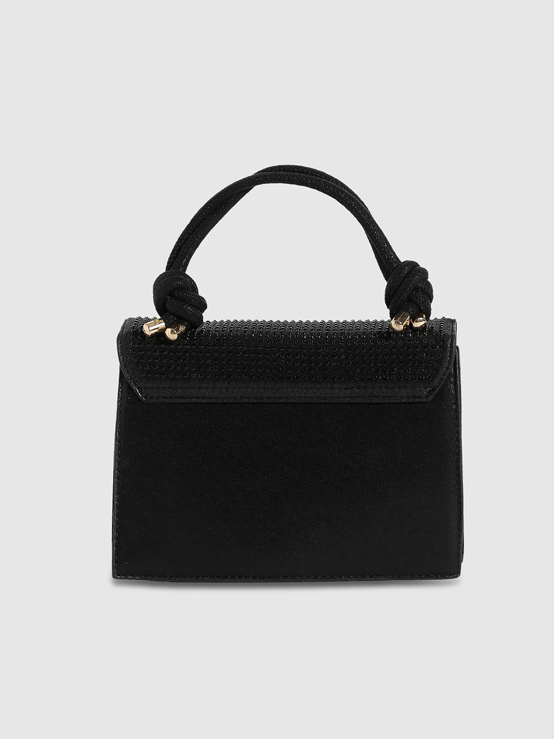 Studded Rope Handbag - Black