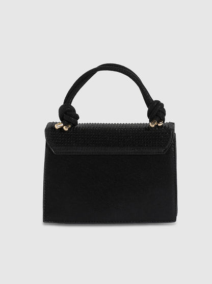 Studded Rope Handbag - Black