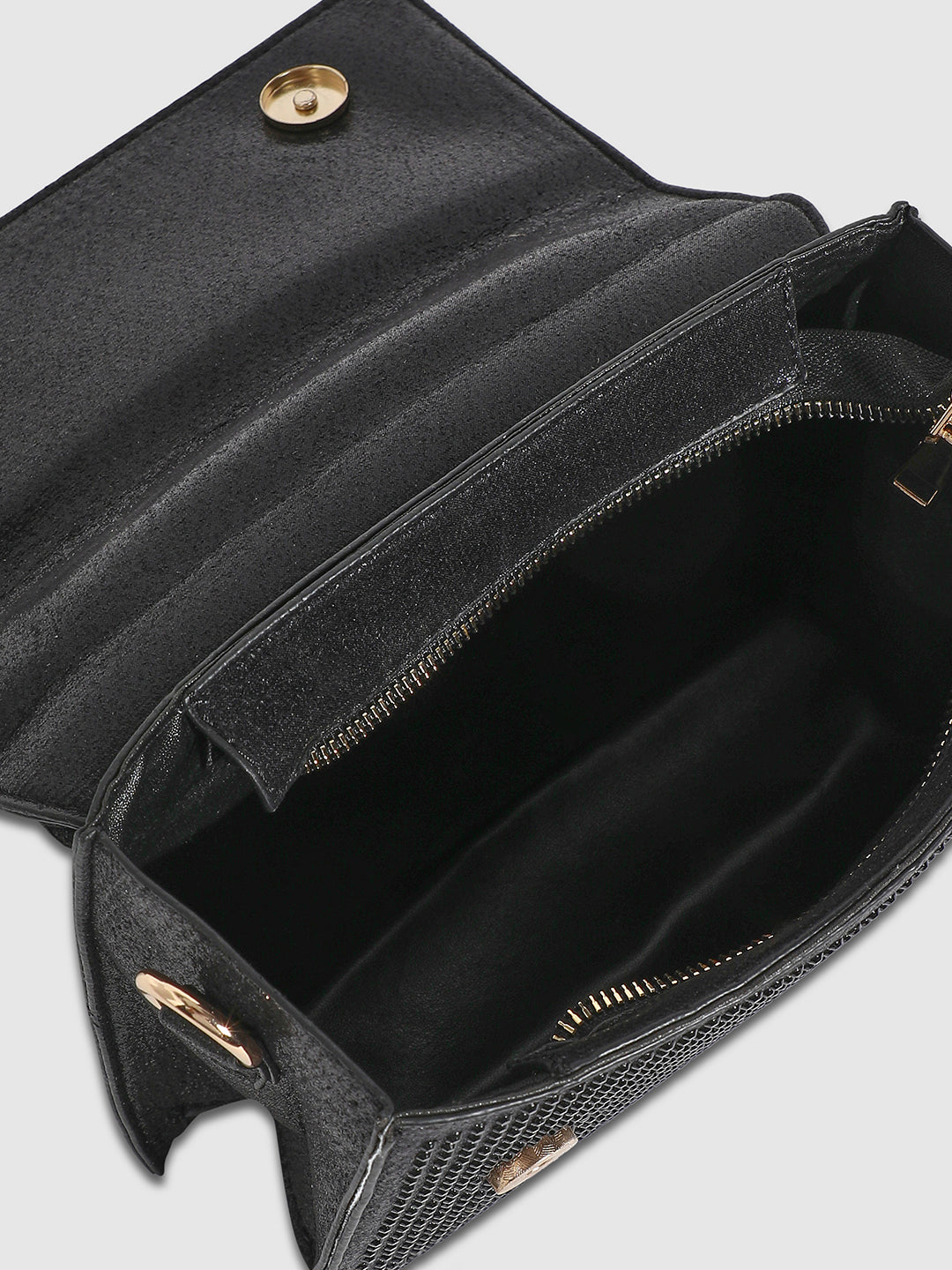 Studded Rope Handbag - Black