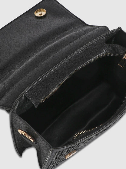 Studded Rope Handbag - Black