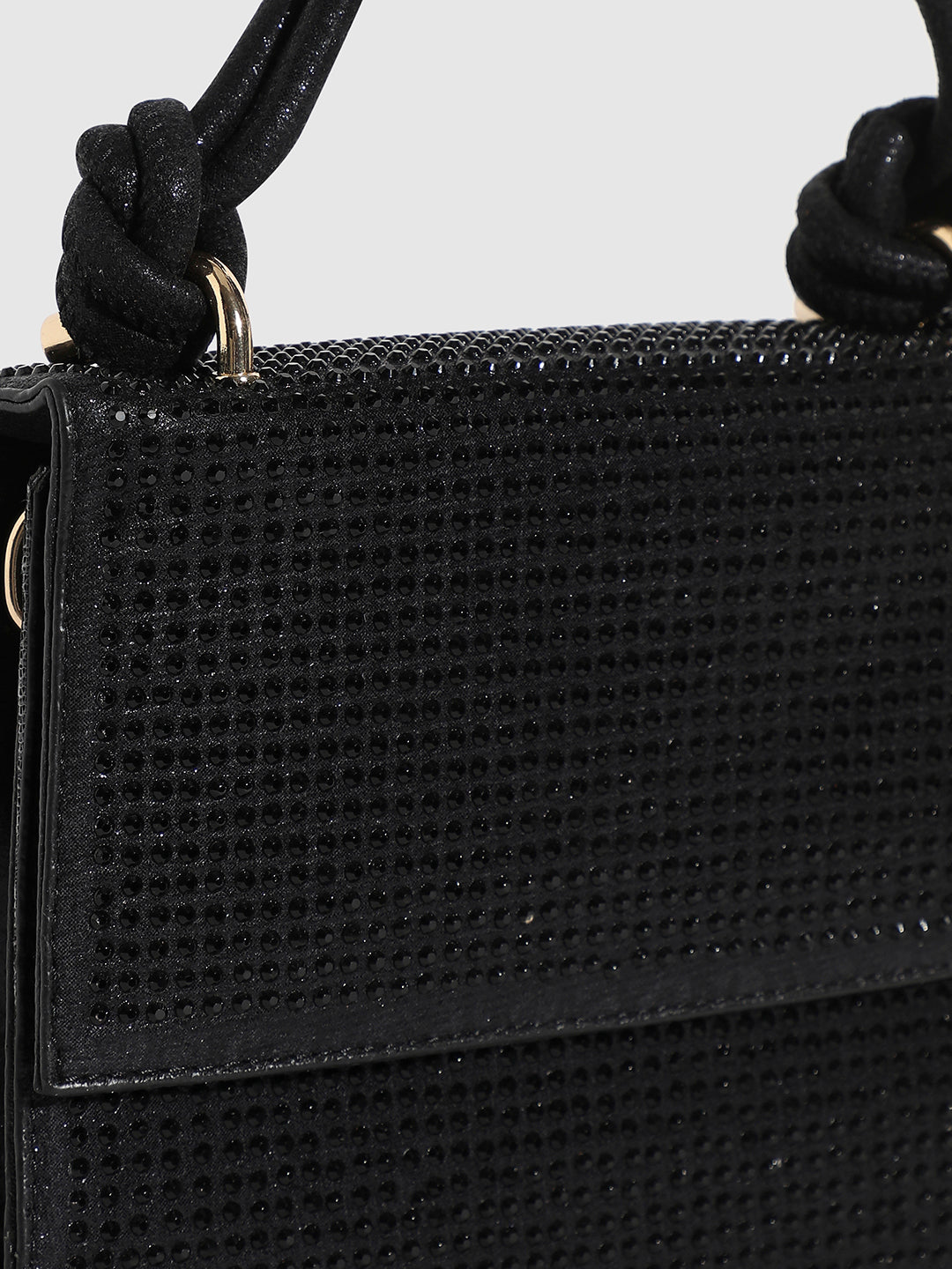 Studded Rope Handbag - Black