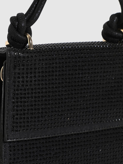Studded Rope Handbag - Black