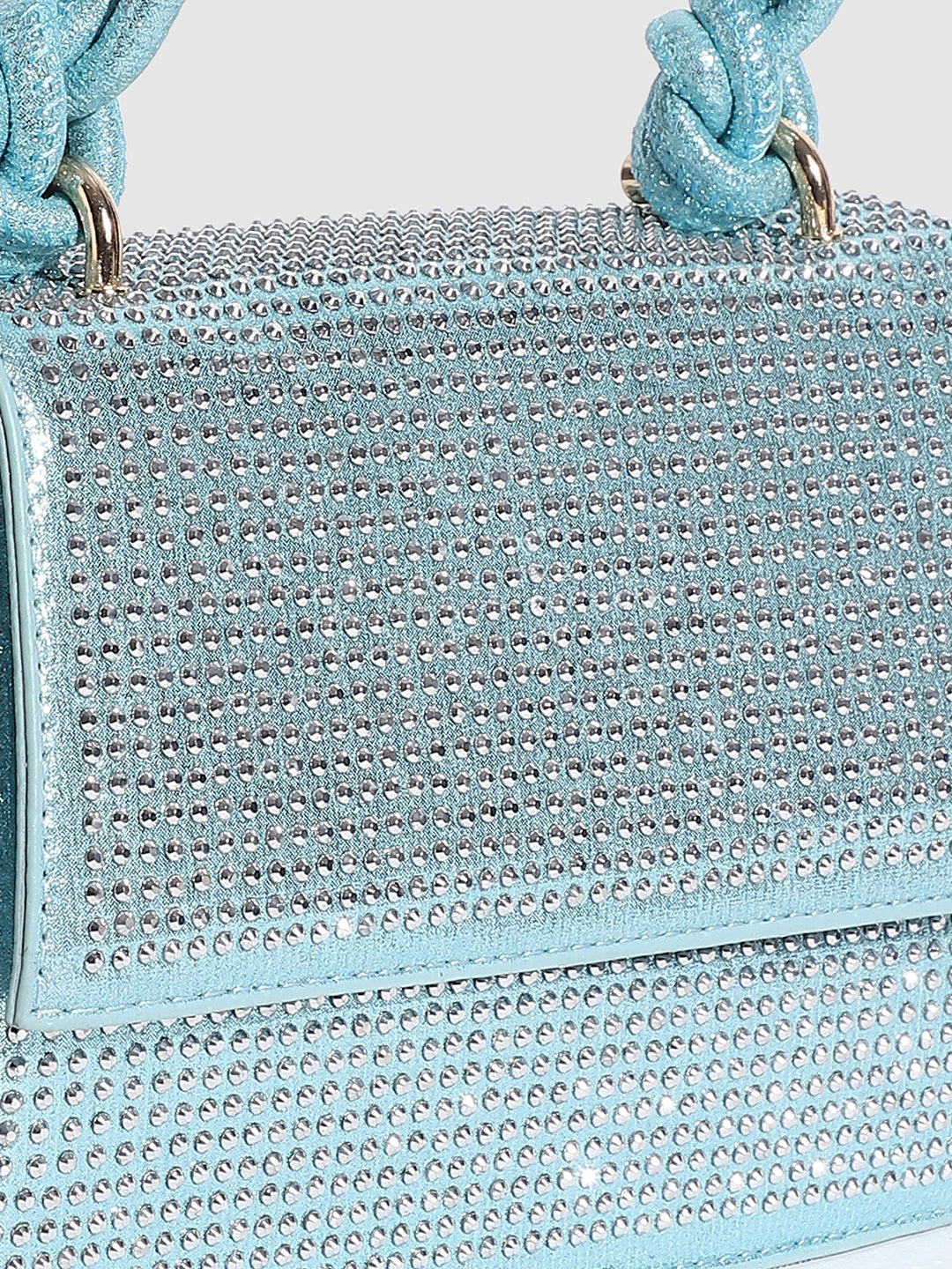Studded Rope Handbag - Blue