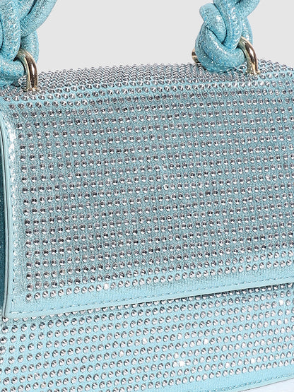 Studded Rope Handbag - Blue