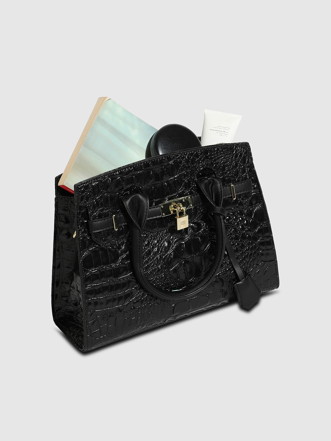 Twist Buckle Handbag - Black