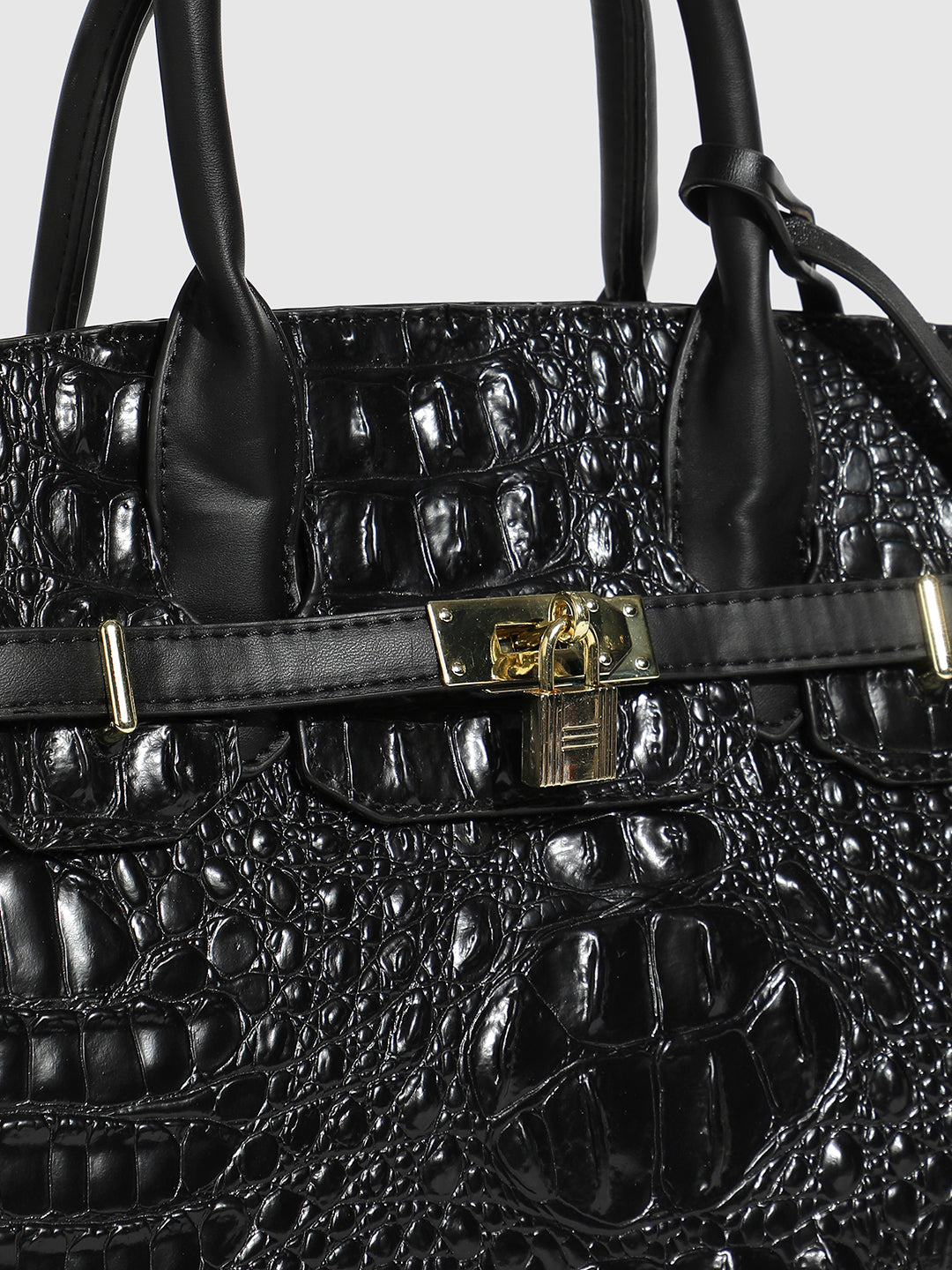 Twist Buckle Handbag - Black