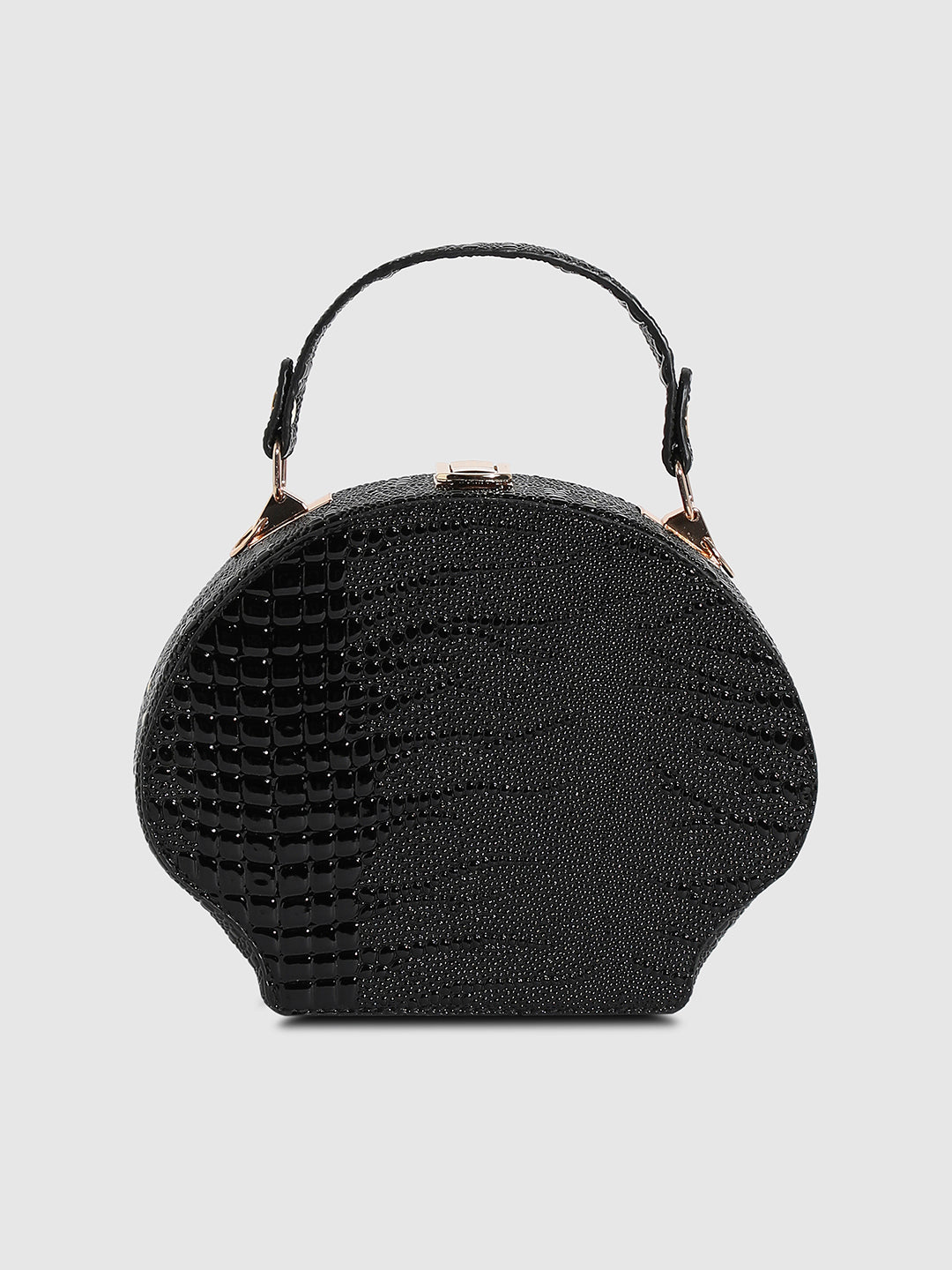 Seashell Scale Handbag - Black