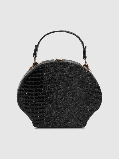 Seashell Scale Handbag - Black