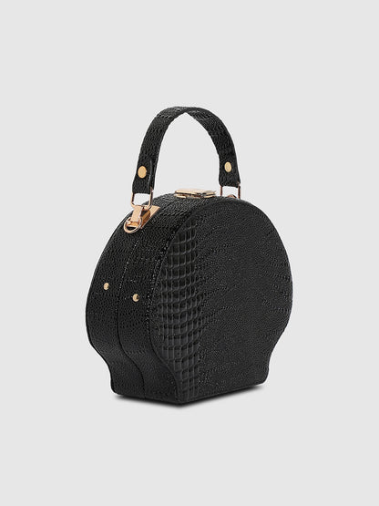 Seashell Scale Handbag - Black