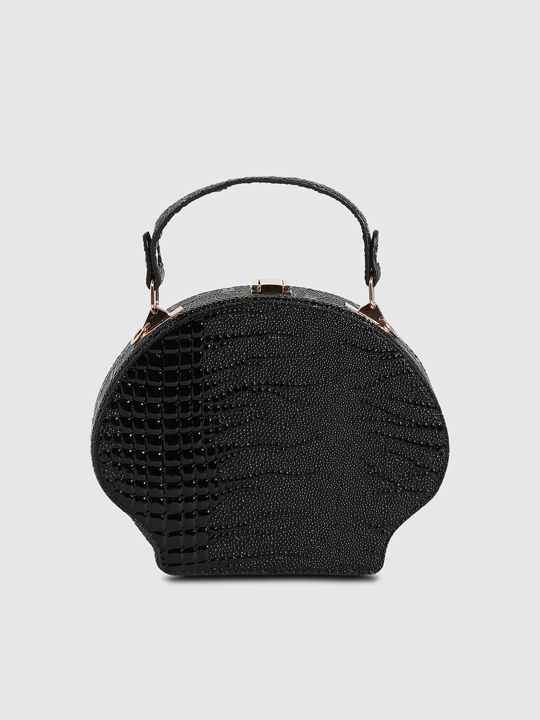 Seashell Scale Handbag - Black