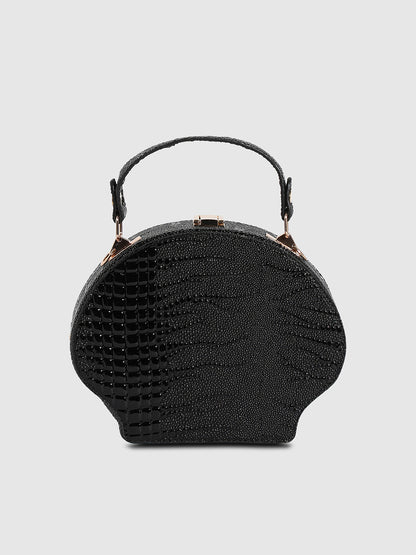 Seashell Scale Handbag - Black