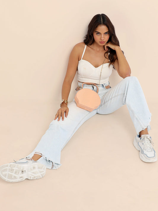 Seashell Scale Handbag - Peach