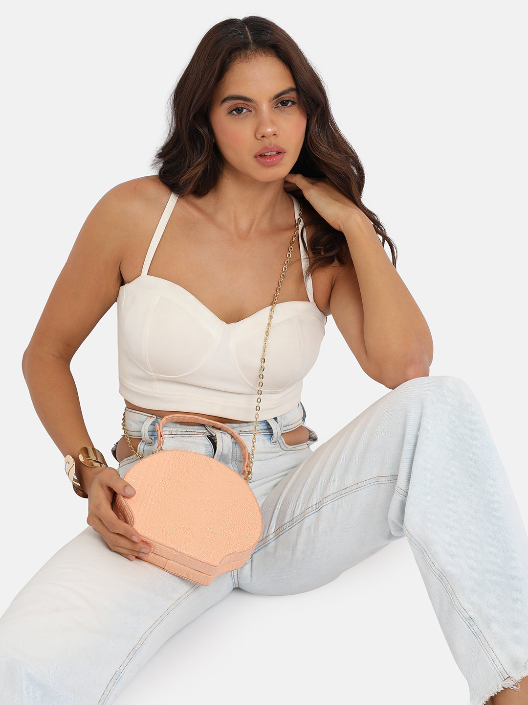 Seashell Scale Handbag - Peach