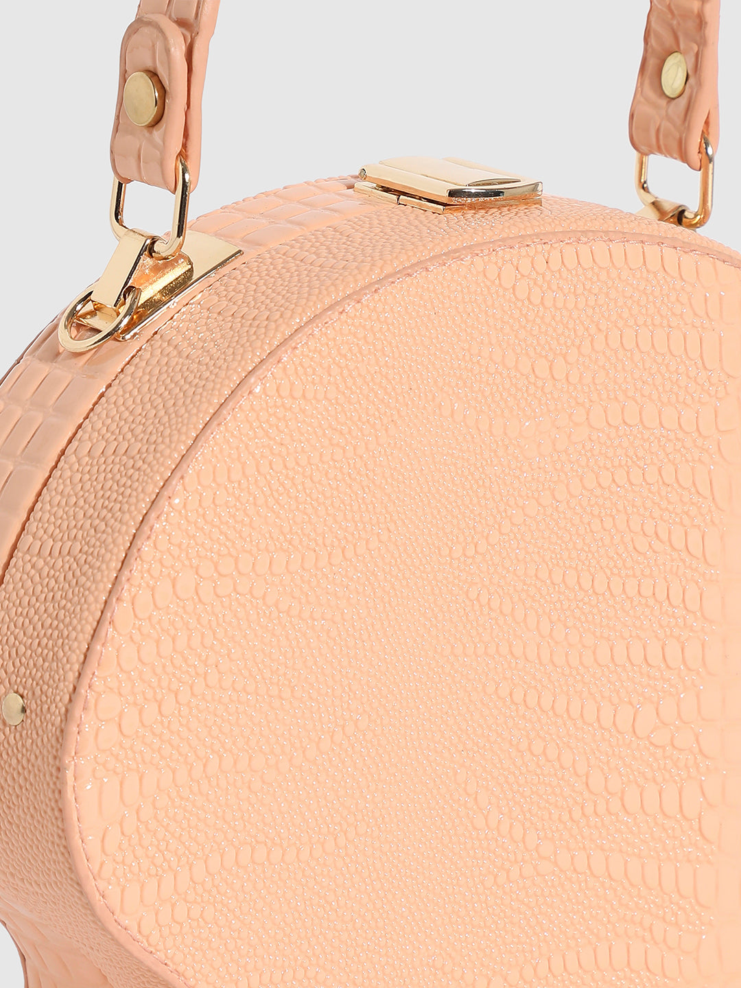 Seashell Croc Handbag - Peach
