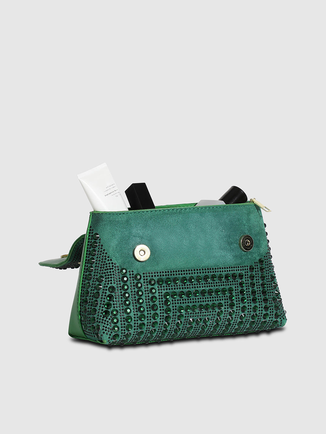All Over Studs Handbag - Forest Green