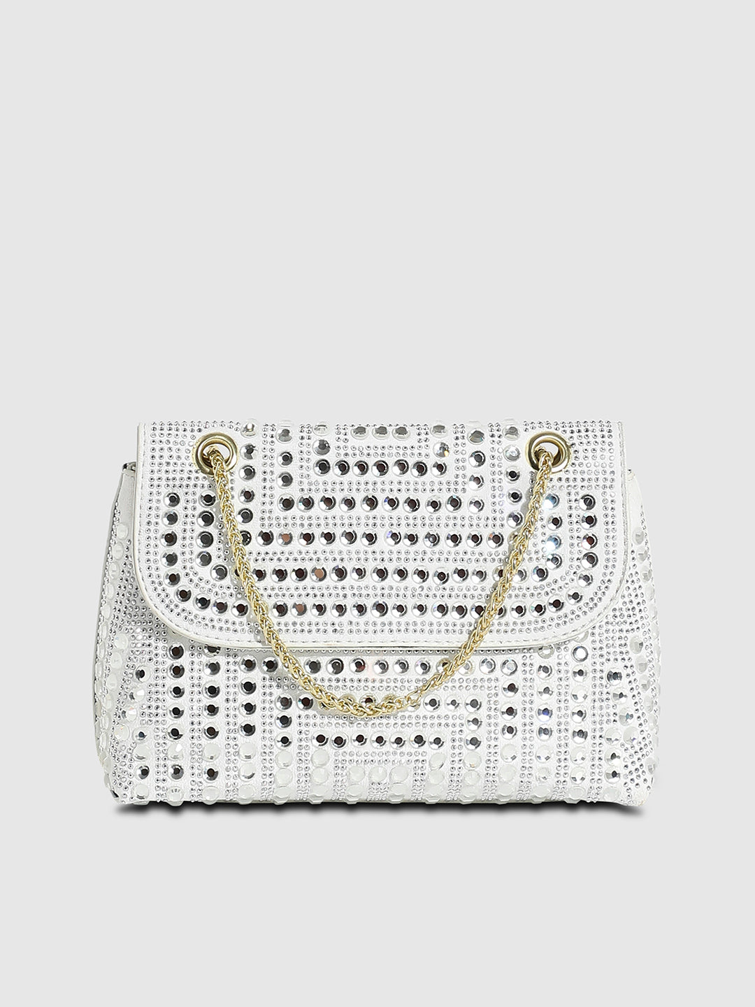 All Over Studs Handbag - White