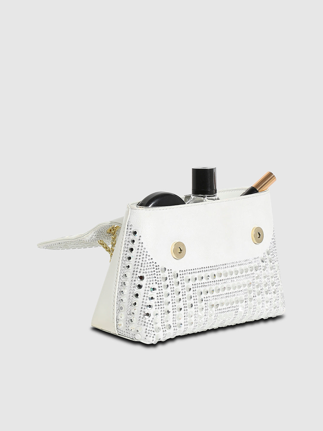 All Over Studs Handbag - White