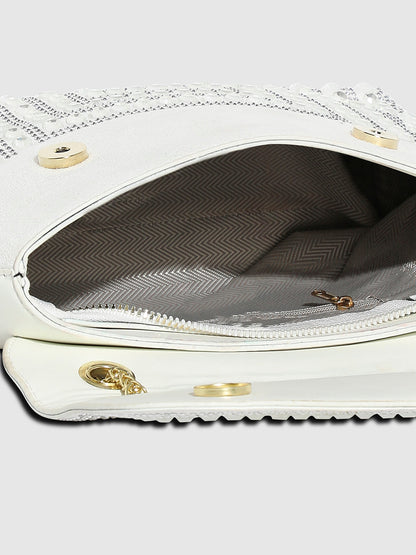 All Over Studs Handbag - White
