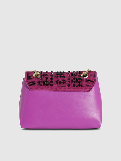All Over Studs Handbag - Burgundy