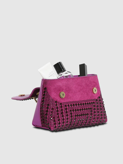 All Over Studs Handbag - Burgundy