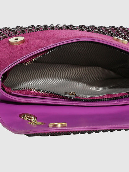 All Over Studs Handbag - Burgundy