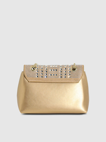 All Over Studs Handbag - Beige