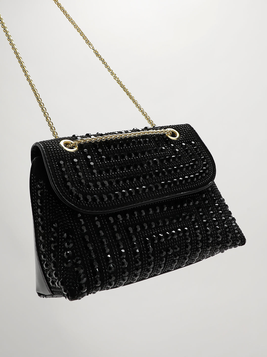 All Over Studs Handbag - Black