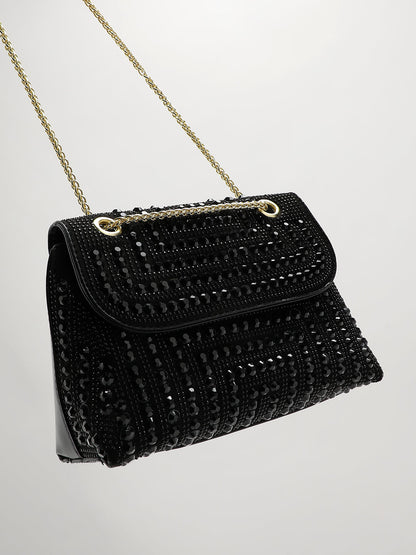 All Over Studs Handbag - Black