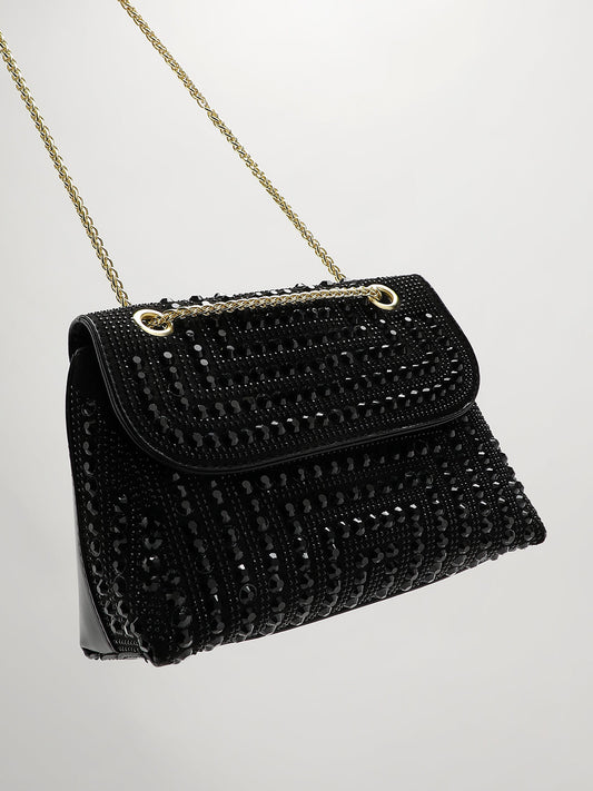 All Over Studs Handbag - Black