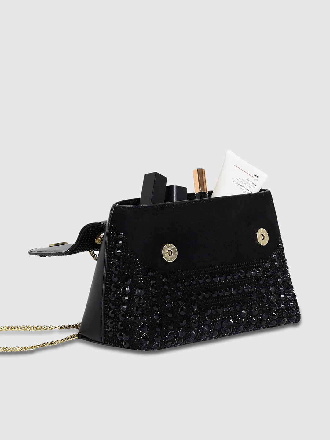All Over Studs Handbag - Black