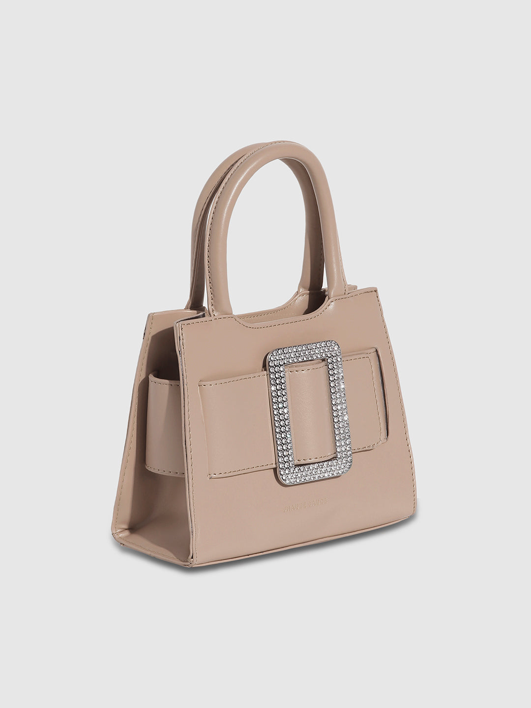 Buckle Mini Handbag - Beige