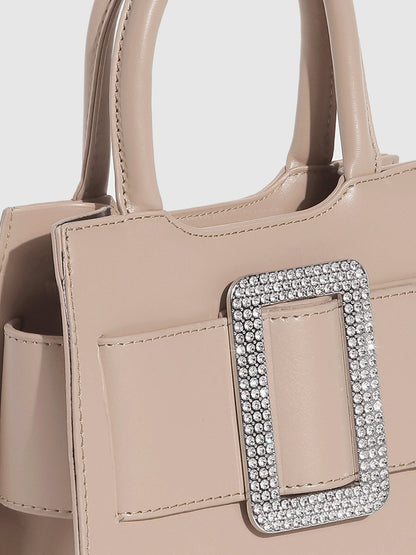 Buckle Mini Handbag - Beige