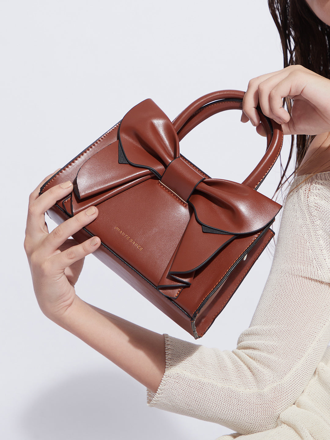 Bow Mini Handbag - Brown