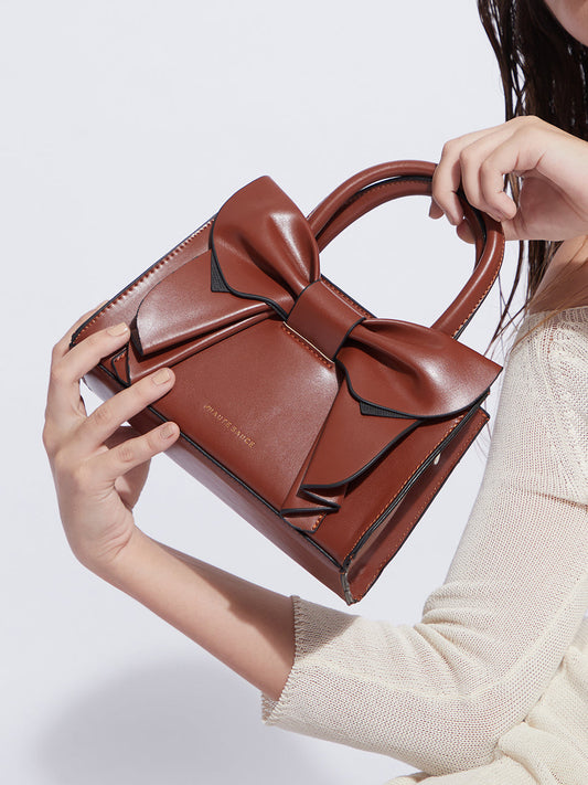 Bow Mini Handbag - Brown