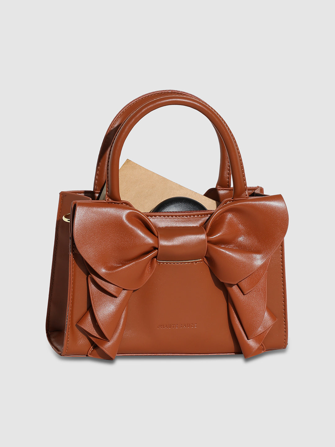 Bow Mini Handbag - Brown