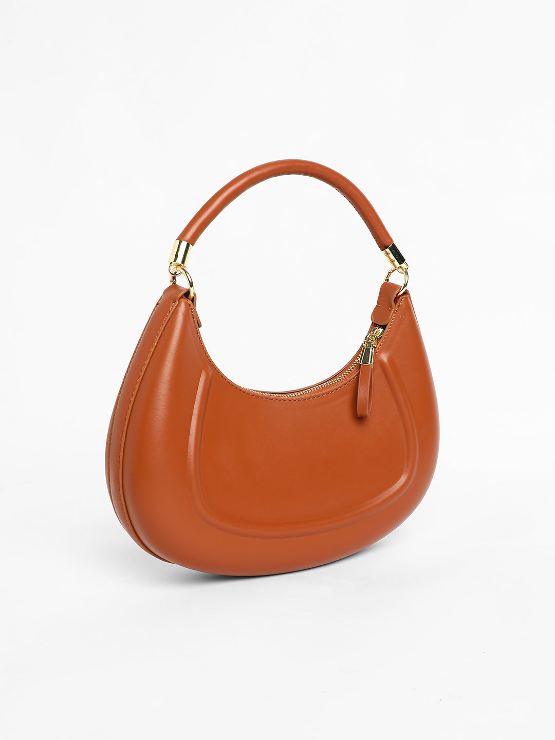 The Curve Hand Bag With Pouch - Chocolate Brown