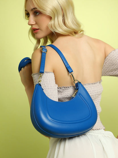The Curve Hand Bag With Pouch - Royal Blue