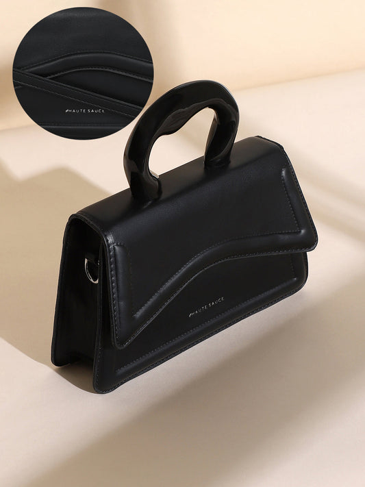 The Caldera Gloss Hand Bag - Midnight Black