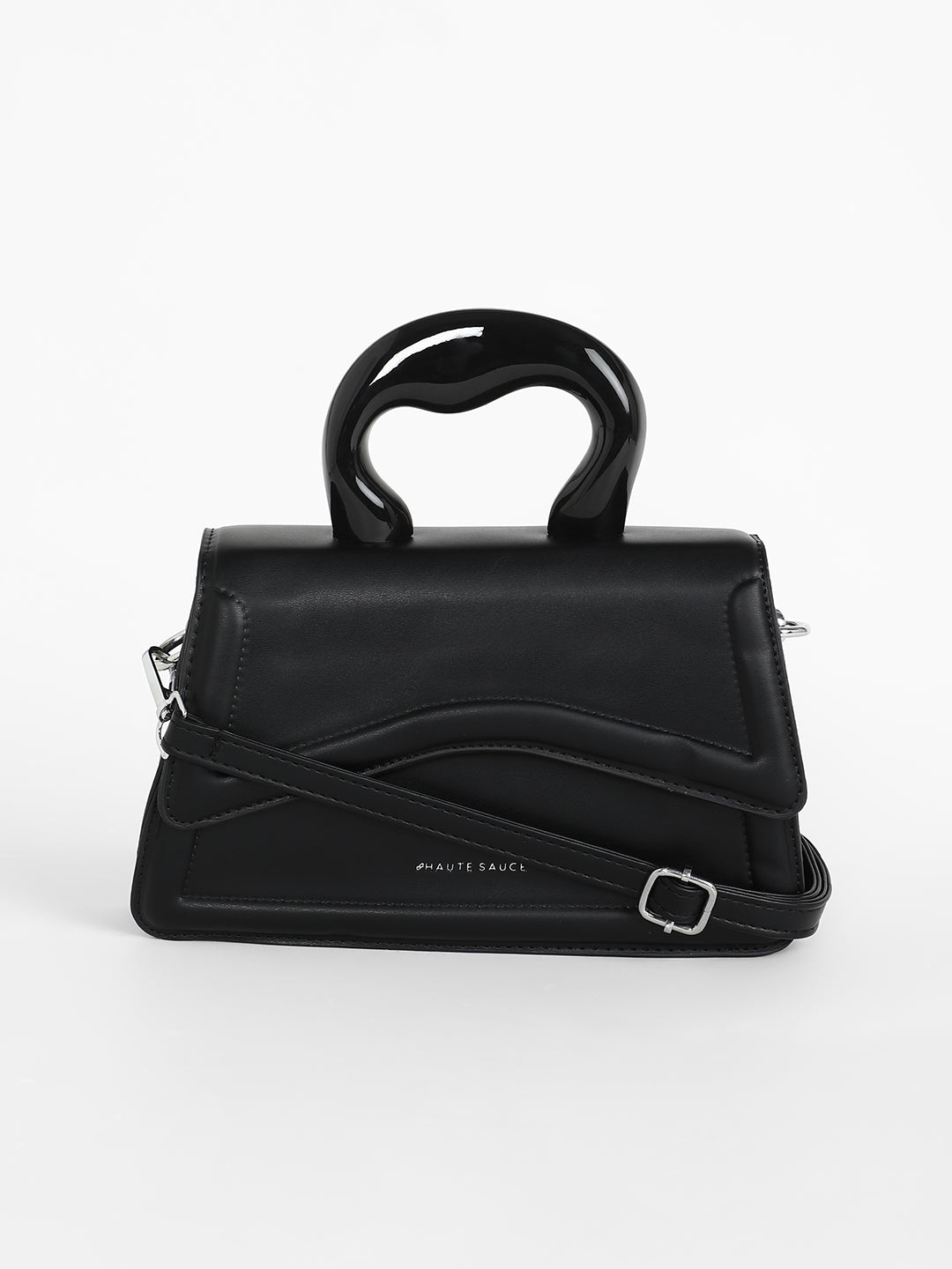 The Caldera Gloss Hand Bag - Midnight Black