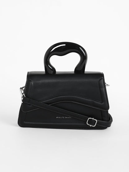 The Caldera Gloss Hand Bag - Midnight Black