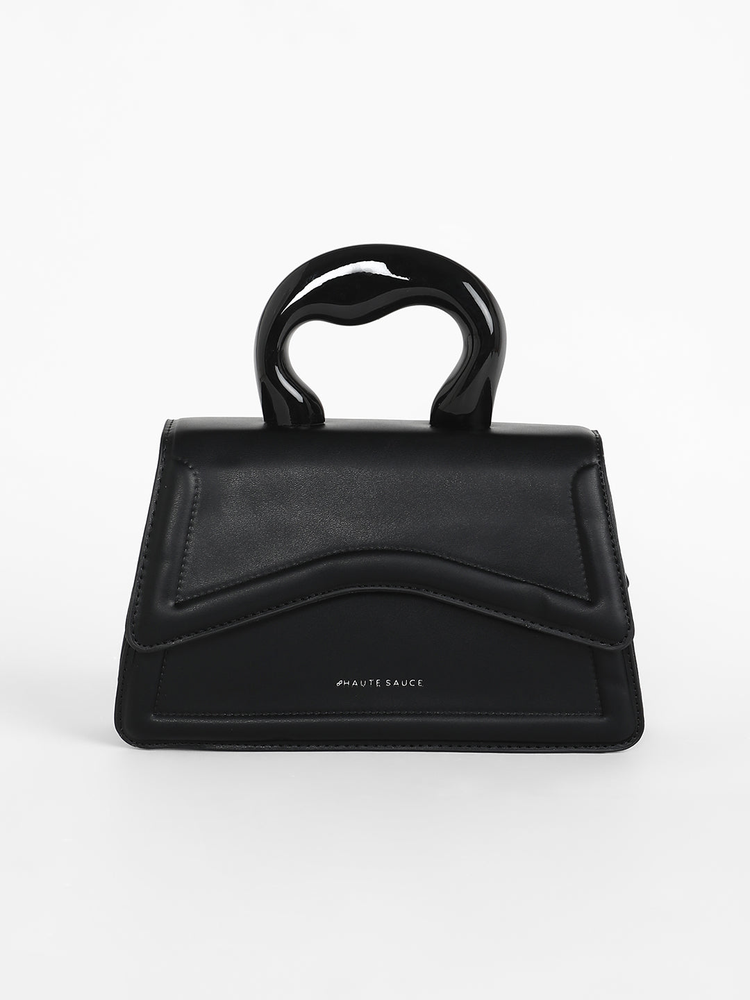 The Caldera Gloss Hand Bag - Midnight Black